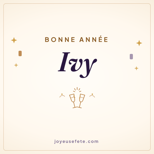 Image carrée « Bonne année Ivy » pour WhatsApp
