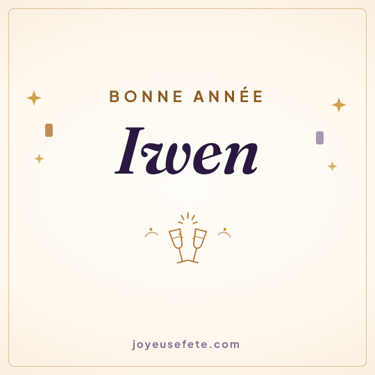 Image carrée « Bonne année Iwen » pour WhatsApp