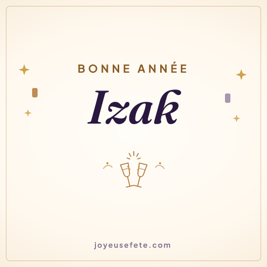Image carrée « Bonne année Izak » pour WhatsApp