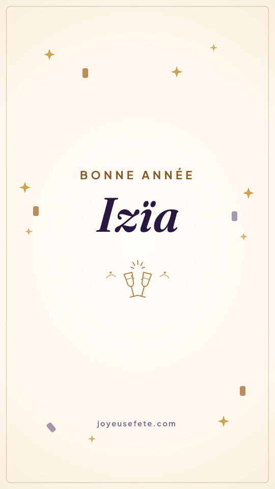 Image « Bonne année Izïa » au format story