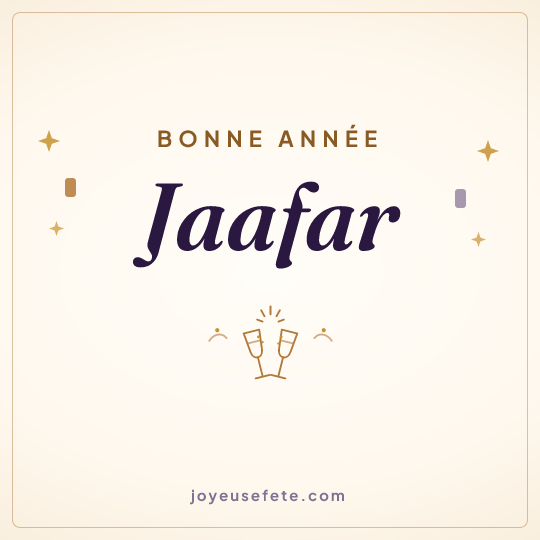 Image carrée « Bonne année Jaafar » pour WhatsApp
