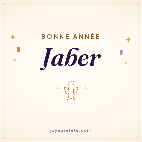 Image carrée « Bonne année Jaber » pour WhatsApp