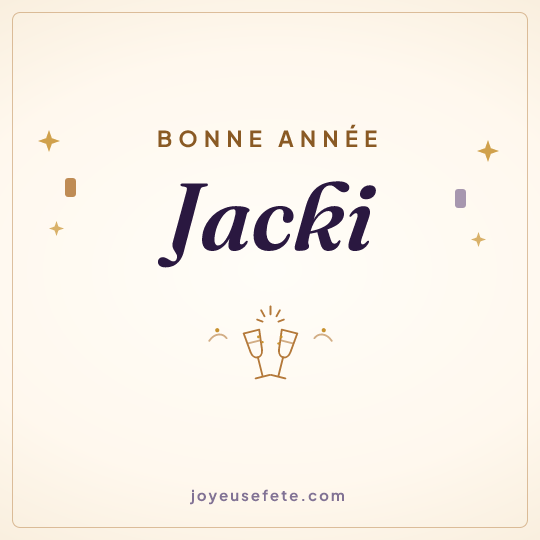 Image carrée « Bonne année Jacki » pour WhatsApp
