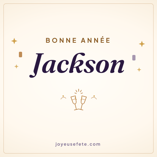 Image carrée « Bonne année Jackson » pour WhatsApp