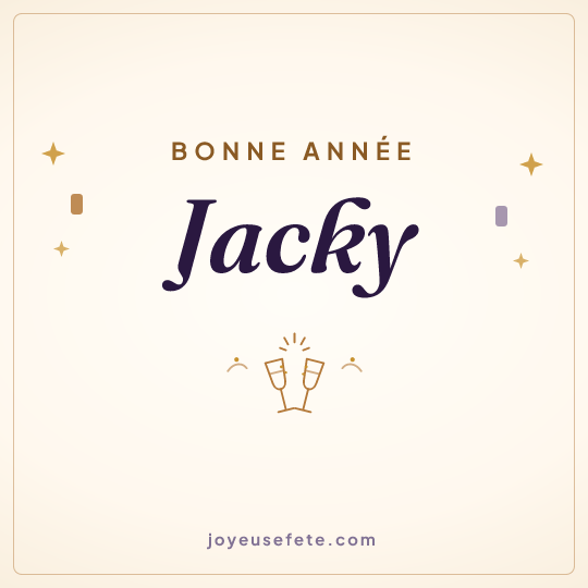 Image carrée « Bonne année Jacky » pour WhatsApp