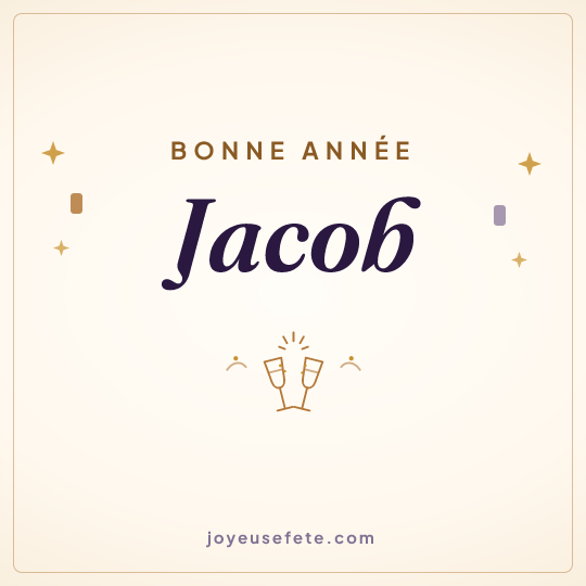 Image carrée « Bonne année Jacob » pour WhatsApp
