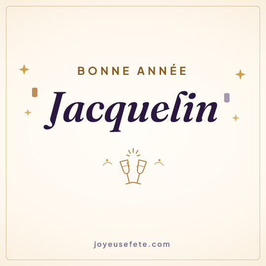 Image carrée « Bonne année Jacquelin » pour WhatsApp