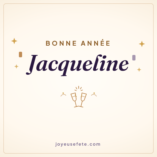 Image carrée « Bonne année Jacqueline » pour WhatsApp
