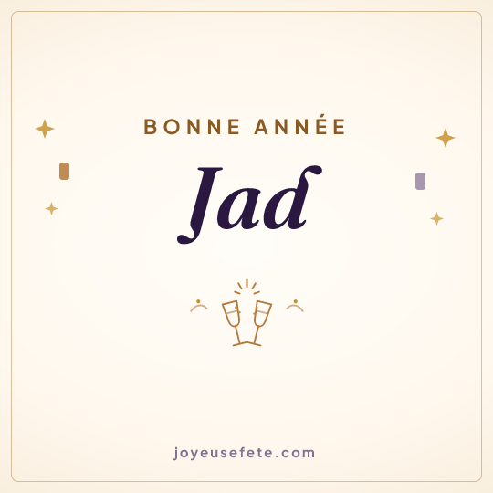 Image carrée « Bonne année Jad » pour WhatsApp