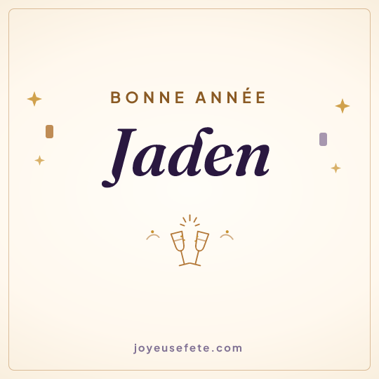 Image carrée « Bonne année Jaden » pour WhatsApp