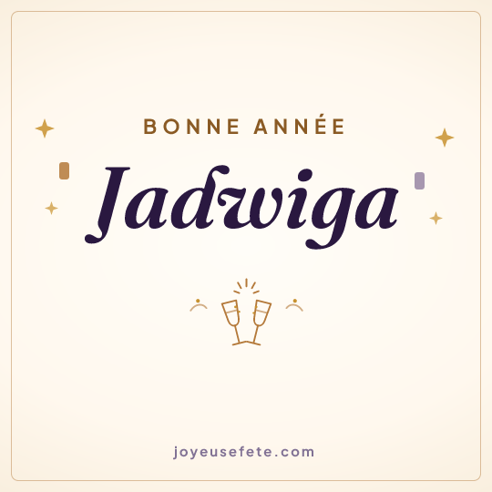 Image carrée « Bonne année Jadwiga » pour WhatsApp