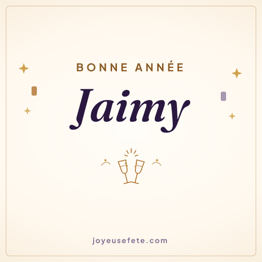 Image carrée « Bonne année Jaimy » pour WhatsApp