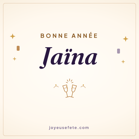 Image carrée « Bonne année Jaïna » pour WhatsApp