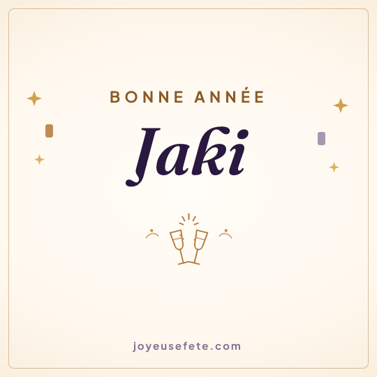 Image carrée « Bonne année Jaki » pour WhatsApp