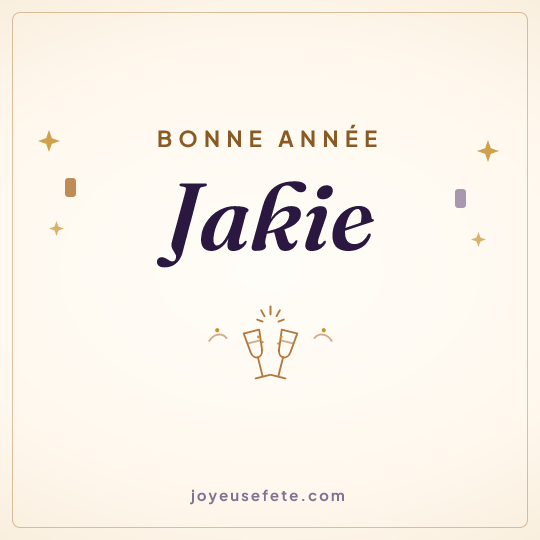 Image carrée « Bonne année Jakie » pour WhatsApp