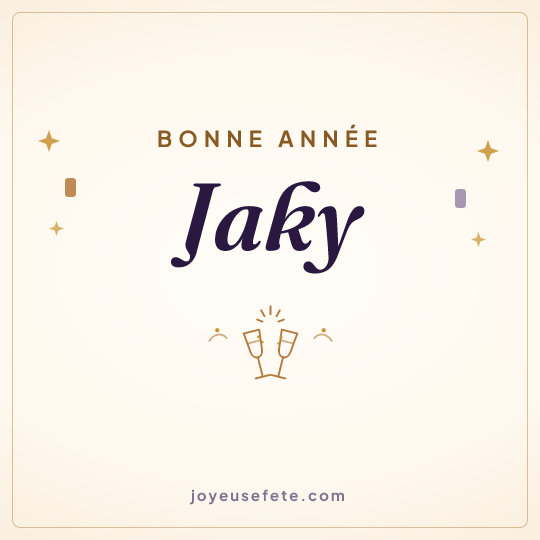 Image carrée « Bonne année Jaky » pour WhatsApp