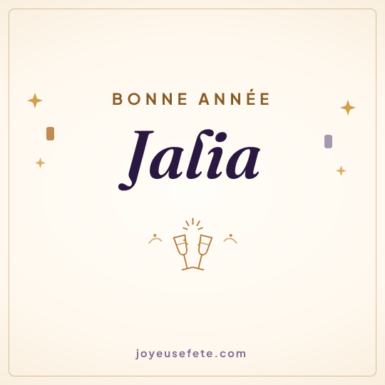 Image carrée « Bonne année Jalia » pour WhatsApp