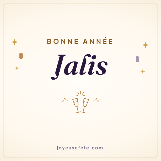 Image carrée « Bonne année Jalis » pour WhatsApp