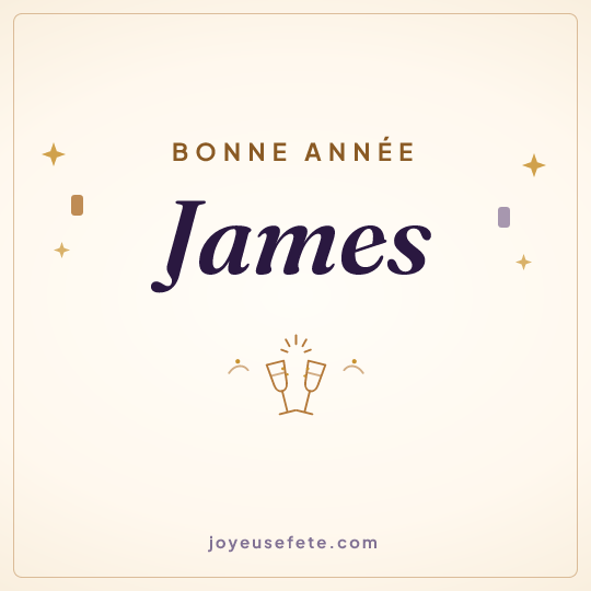 Image carrée « Bonne année James » pour WhatsApp
