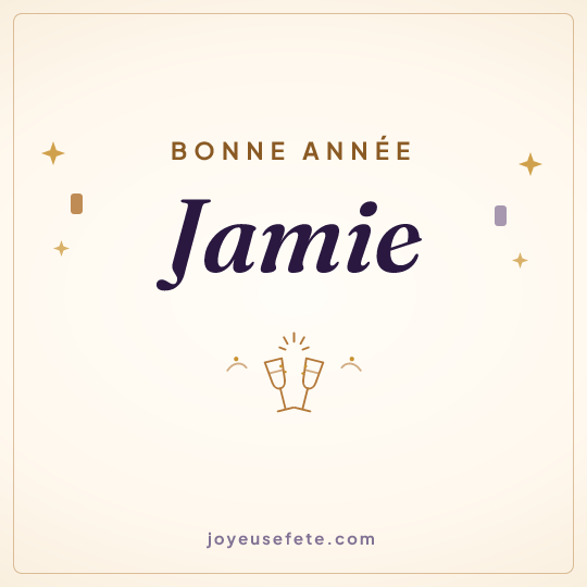 Image carrée « Bonne année Jamie » pour WhatsApp