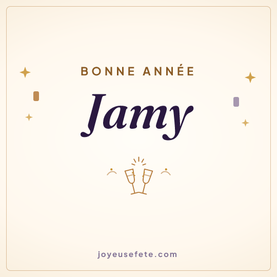 Image carrée « Bonne année Jamy » pour WhatsApp