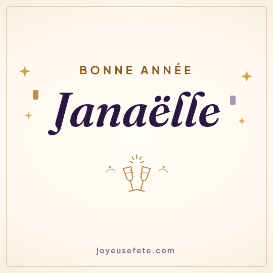 Image carrée « Bonne année Janaëlle » pour WhatsApp