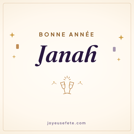 Image carrée « Bonne année Janah » pour WhatsApp