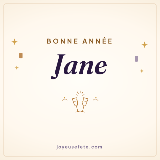 Image carrée « Bonne année Jane » pour WhatsApp