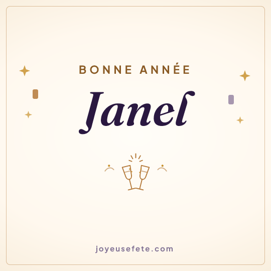 Image carrée « Bonne année Janel » pour WhatsApp