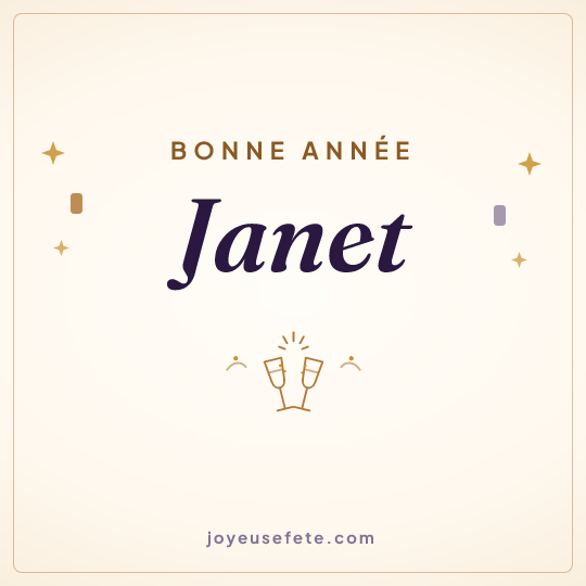 Image carrée « Bonne année Janet » pour WhatsApp