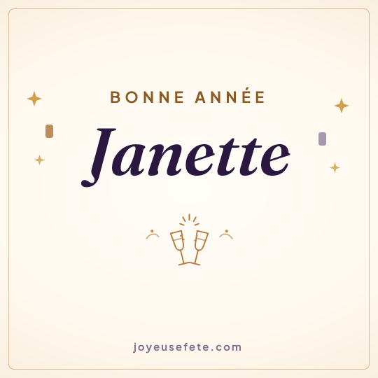Image carrée « Bonne année Janette » pour WhatsApp