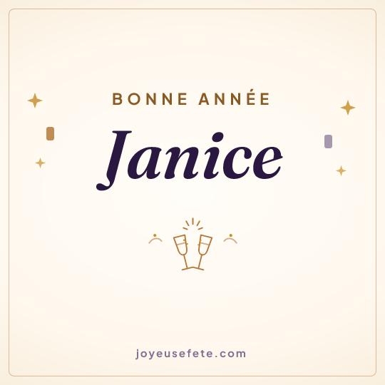 Image carrée « Bonne année Janice » pour WhatsApp