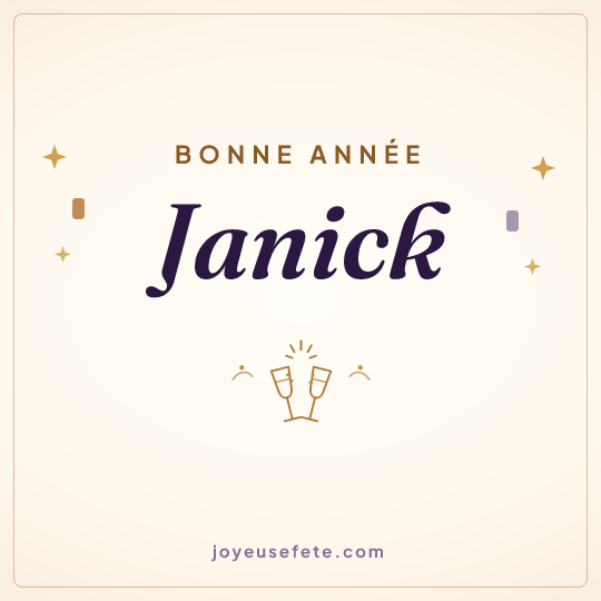 Image carrée « Bonne année Janick » pour WhatsApp