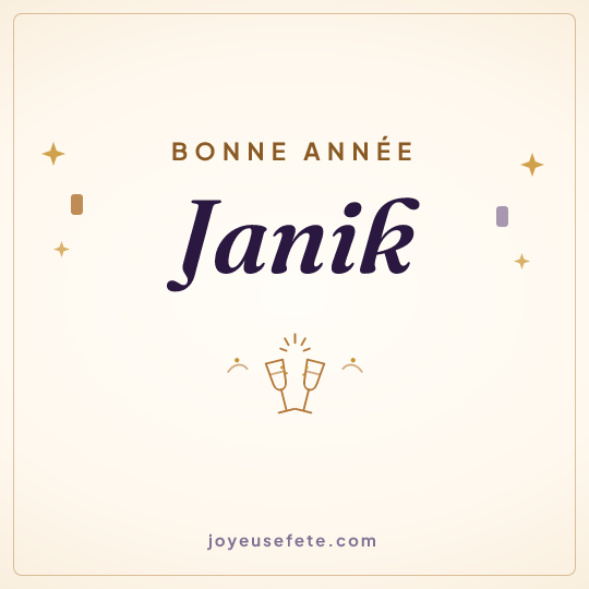 Image carrée « Bonne année Janik » pour WhatsApp