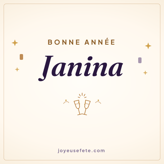 Image carrée « Bonne année Janina » pour WhatsApp