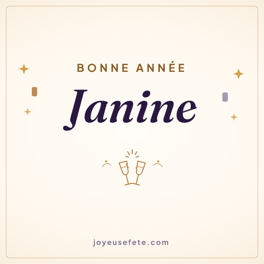 Image carrée « Bonne année Janine » pour WhatsApp
