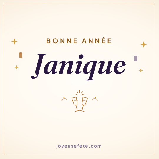 Image carrée « Bonne année Janique » pour WhatsApp