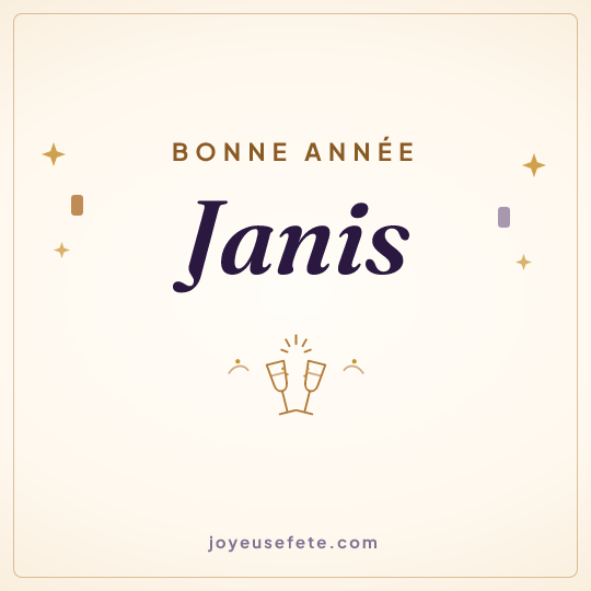 Image carrée « Bonne année Janis » pour WhatsApp