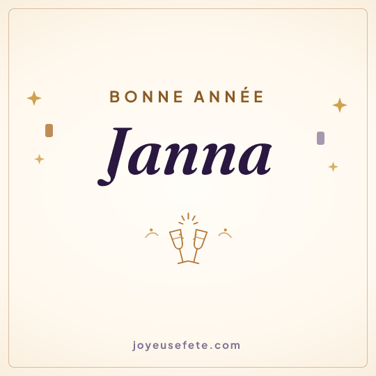 Image carrée « Bonne année Janna » pour WhatsApp