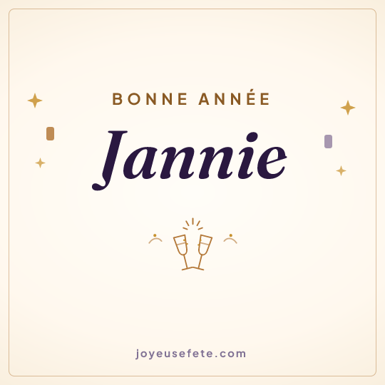 Image carrée « Bonne année Jannie » pour WhatsApp