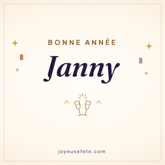 Image carrée « Bonne année Janny » pour WhatsApp