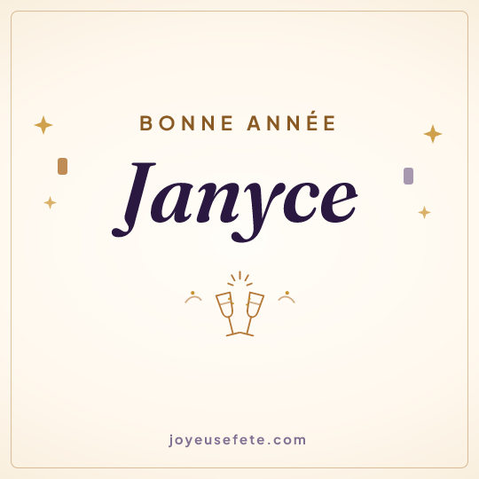 Image carrée « Bonne année Janyce » pour WhatsApp