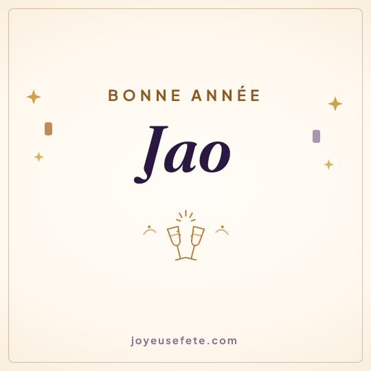 Image carrée « Bonne année Jao » pour WhatsApp