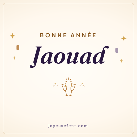 Image carrée « Bonne année Jaouad » pour WhatsApp