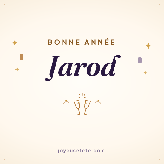 Image carrée « Bonne année Jarod » pour WhatsApp