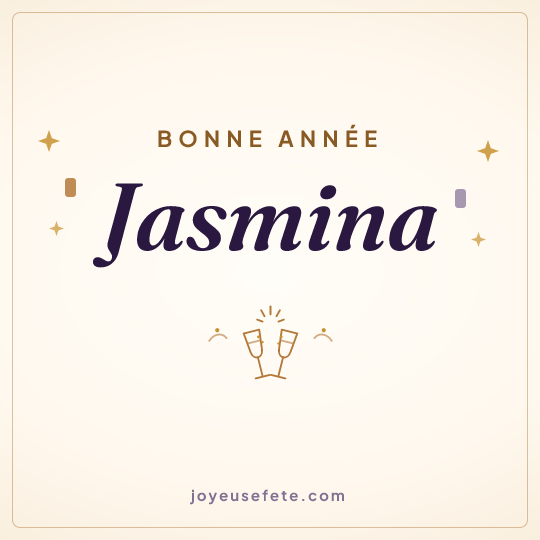 Image carrée « Bonne année Jasmina » pour WhatsApp