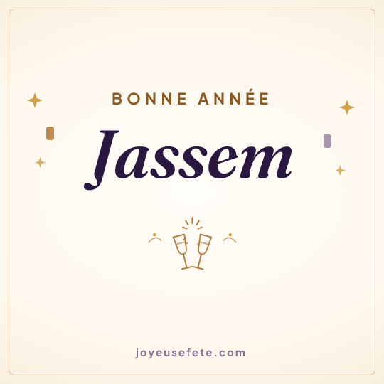 Image carrée « Bonne année Jassem » pour WhatsApp