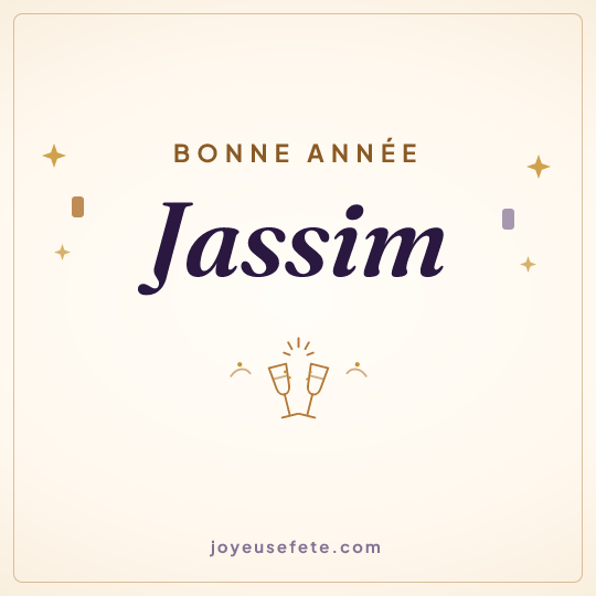 Image carrée « Bonne année Jassim » pour WhatsApp