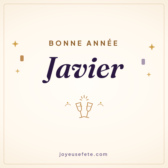 Image carrée « Bonne année Javier » pour WhatsApp