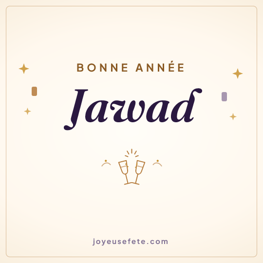 Image carrée « Bonne année Jawad » pour WhatsApp